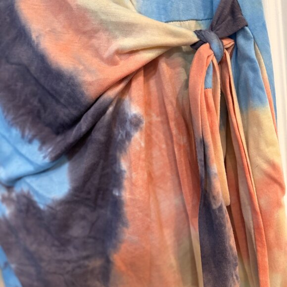 Tie-Dye Midi Dress Side Knot โ Size 10 Women's Comfy dress - Picture 3 of 7